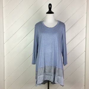 {LOGO Lori Goldstein} Lace trim tunic